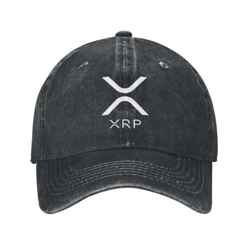 Atmostcards Xrp Hat Adjustable Black Denim Baseball Cap Distressed Mens Baseball Caps for Women Xrp Hats for Men