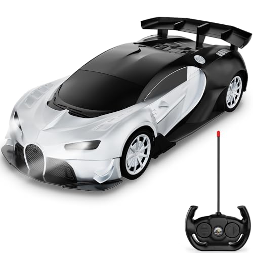 GaHoo Remote Control Car for Kids - 1/16 Scale Electric Remote Toy Racing, with LED Lights High-Speed Hobby Toy Vehicle, RC Car Gifts for Age 3 4 5 6 7 8 9 Year Old Boys Girls