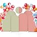 Arch Backdrop Cover, Set of 3 Double Color Wedding Arch Cover (7.2ft+6.6ft+6ft),Wedding Arch Cover Spandex Fitted Arch for Wedding Birthday Party Decoration (Rose Pink + Green)