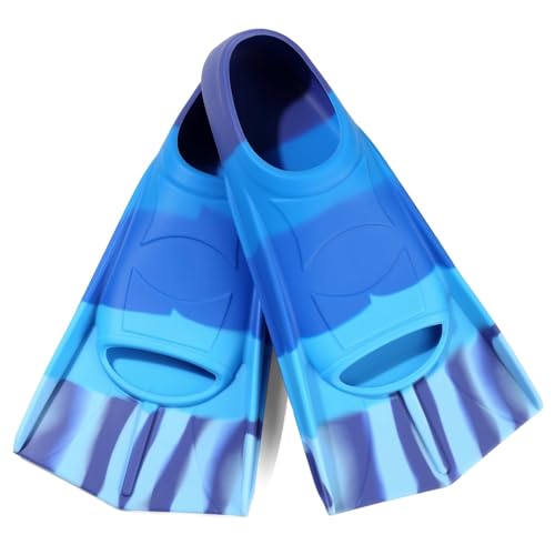 Image of Kids Swim Fins,Short Swim Training Flippers for Lap Swimming Snorkeling for Child Girls Boys Teens XXS