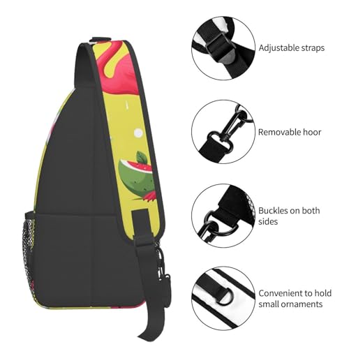 Bolso Sling para Hombre y Mujer Negro de Poliéster miniatura 4