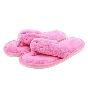 Onmygogo Indoor Slippers for Women Open Toe with Memory Foam, Soft Faux Fur Nonslip House Slippers