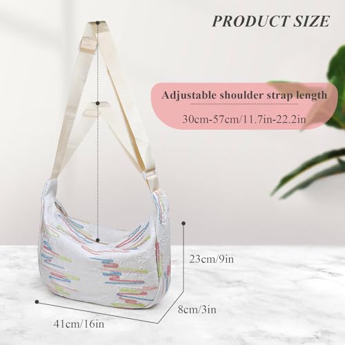 Crossbody Bag for Women, Shoulder Bag with Widen & Adjustable Shoulder Strap, Embroidered Large Shoulder Bag2