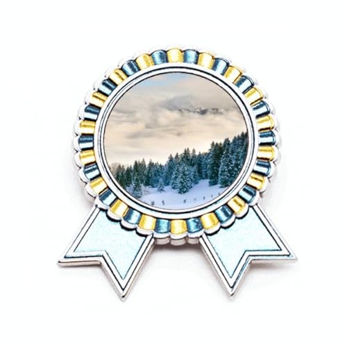 Broche Snow Science Nature en métal taille M pour vêtement