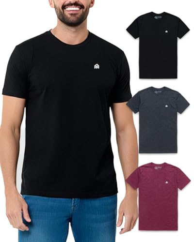 INTO THE AM Mens T Shirt with Logo - Short Sleeve Crew Neck Soft Fitted Tees S - 4XL Fresh Classic Basic Tshirts