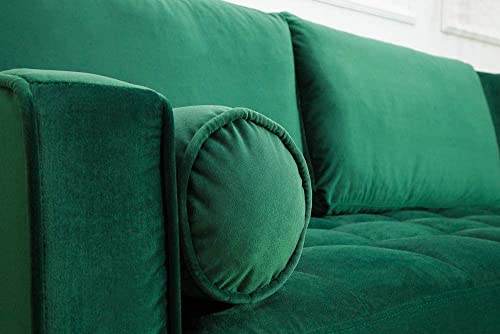 Ecksofa 260cm Ottomane beidseitig Comfort grün Samt Federkern Design Elegant 3er-Sofa Lounge – Bild 8