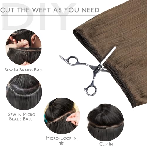 Image of WENNALIFE Sew in Hair Extensions Real Human Hair, Thick & Invisible Weft