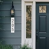 ColourTree Personalized Flush Mount House Numbers Address Street Sign Plaque in Vertical/Horizontal, Aluminum Modern Front Door Sign - Made In USA (Custom Plate & Fonts Colors/Numbers)