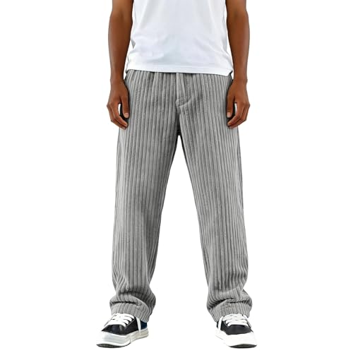 Pantalon de jogging velours côtelé homme coupe droite fini les joggings informes