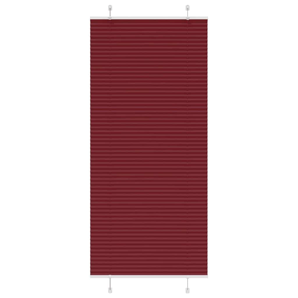 Store plissé bordeaux en polyester de qualité supérieure à fixation durable
