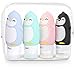 Produktbild 4 Stück Pinguin Silikon Reise Flaschen Set - BPA-frei und TSA-Airline Genehmige Karikatur Reiseflasche - Reisebehälter mit Etikett für Shampoo/Duschgel/Kosmetik Flüssigkeit 3oz/90 ml