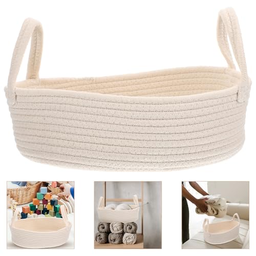 Cesta de algodón Lurrose con acabado artesanal decorativo para casa 4