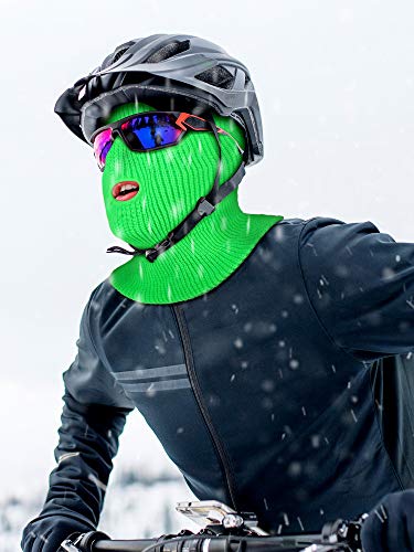 Image of SATINIOR 3 Holes Ski Mask Full Face Cover Outdoor Balaclava Winter Knitted Neck Gaiter for Halloween Sports Cycling