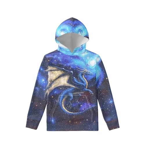 Image of WELLFLYHOM Boys Hooded Sweatshirts Hoodie Pullover Cool Graphic Crewneck Blouses Size 6-16
