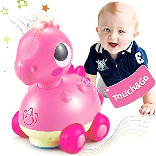 Growinlove Baby Musical Toys for 1 Year Old Boys Girls, Crawling and Dancing Dinosaur Toy with Music, Interactive Early Educational Baby Toys 12 Months Infant Toddlers