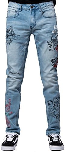 Young and Reckless - Griffon Jeans - Blue - 34 - Mens - Bottoms - Denim - Light Indigo