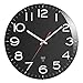 TFA Dostmann Analoge Funk-Wanduhr, 60.3509, Küchenwanduhr, mit Glas, groß, aus Kunststoff, Schwarz, L320 x B55 x H350 mm