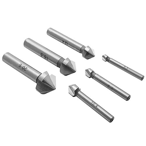 X-BAOFU, 6pcs HSS Fresa a smussare Set 90 Gradi