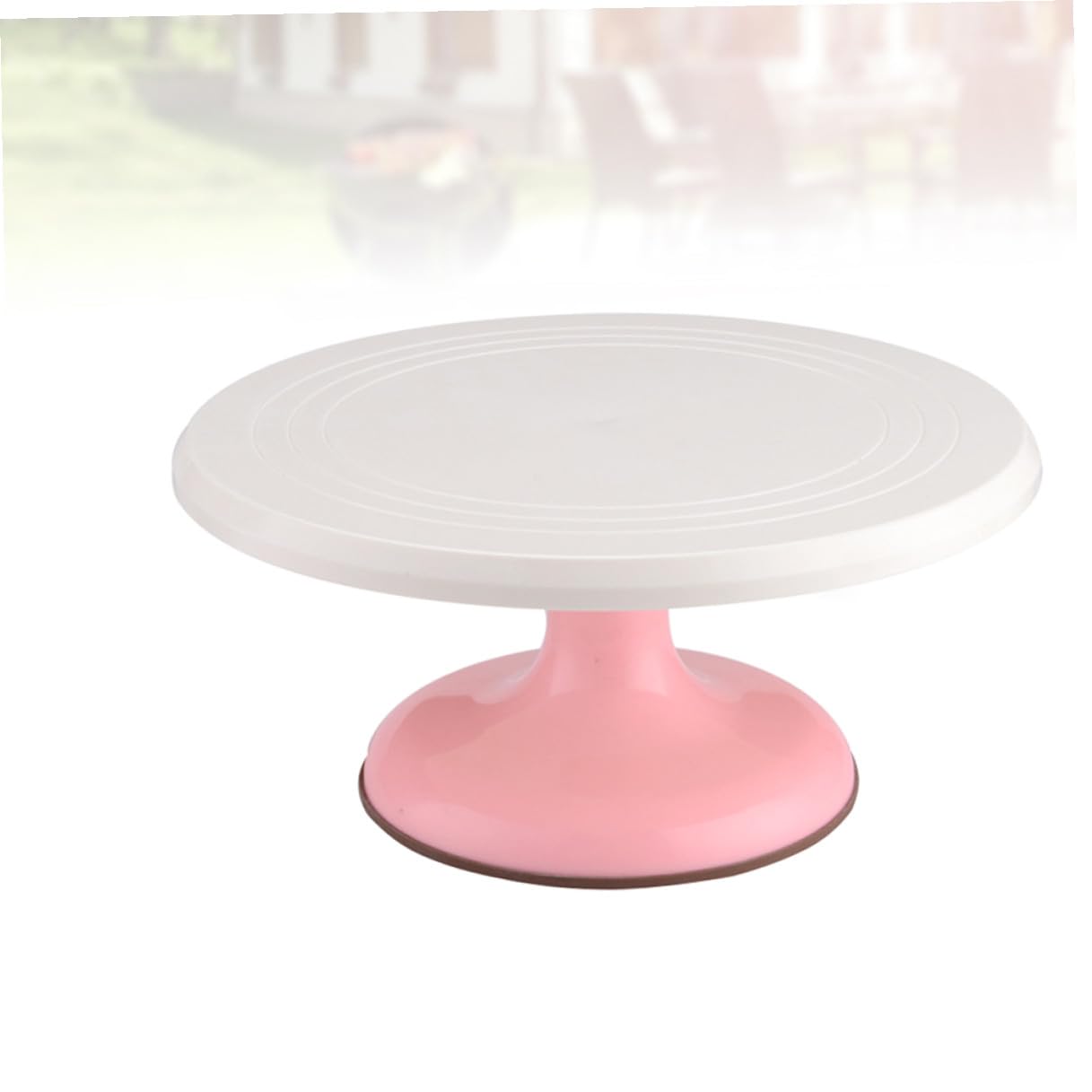 VANZACK Mesa Giratoria para Pasteles Rosa Soporte de Decoración Redondo con Herramienta de Repostería Duradera para Hogar y Restaurante