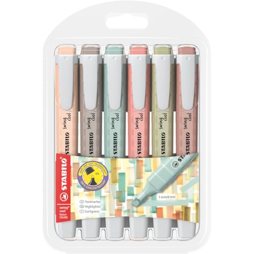 STABILO - Textmarker - swing cool NatureCOLORS - 6er Pack
