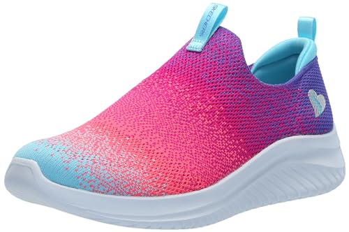 Skechers Kids Ultra Flex 3.0 - Neontastic Sneaker, Coral/Multi, 12.5 Little Kid