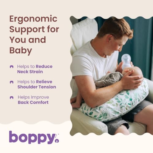 Image of Boppy Nursing Pillow - Verified Safe Breastfeeding Pillow with Softer Fill for Comfortable Support, Machine Wash & Dry Cover, Non-Toxic Materials - Green Sage Leaf
