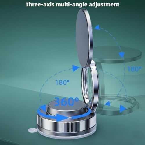 Image of Dangfly 360 Magnetic Vacuum Phone Mount | Strong Magnetic Car & Desktop Holder | Universal Smartphone Compatible | Shockproof, Stable Grip, Multi-Surface Suction Mount