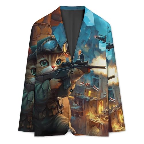 Cat Mens Blazer Lightweight Sport Coat Two Button Suit Jackets3