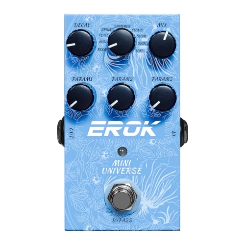 EROK Reverb Pedal – 9 Reverb Effects (Room, Hall, Plate, Spring, Shimmer, Cloud, Bloom, Swell,...