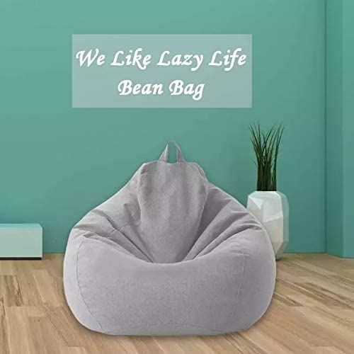 Large Small Lazy Sofas Cover Chairs Without Filler Linen Cloth Lounger Seat Bean Bag Pouf Puff Couch Tatami Living Room Beanbags (Black, 70X80Cm) #TOP4