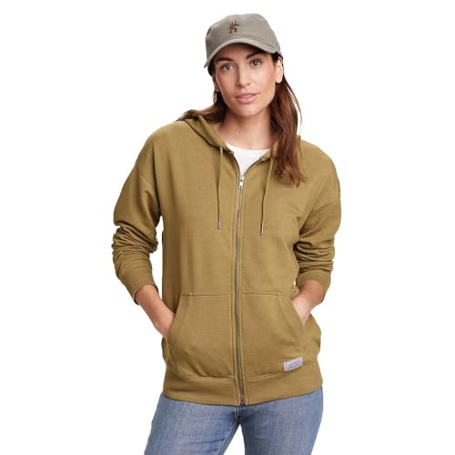 Eddie Bauer Women's Cozy Camp Full-Zip Hoodie, Dk Tan, X-Large at