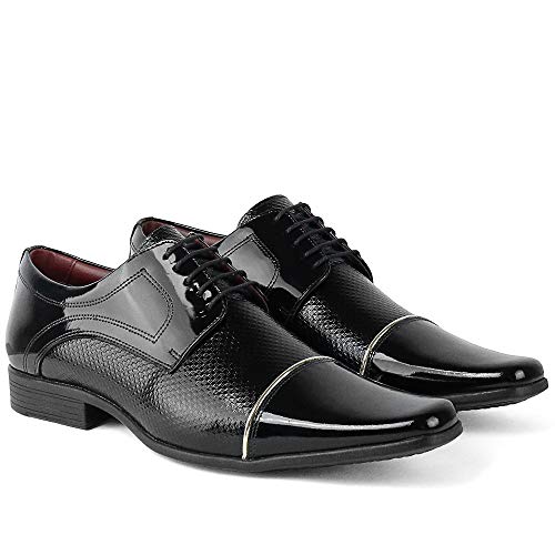 Sapato Social Neway em Couro Preto Ouro