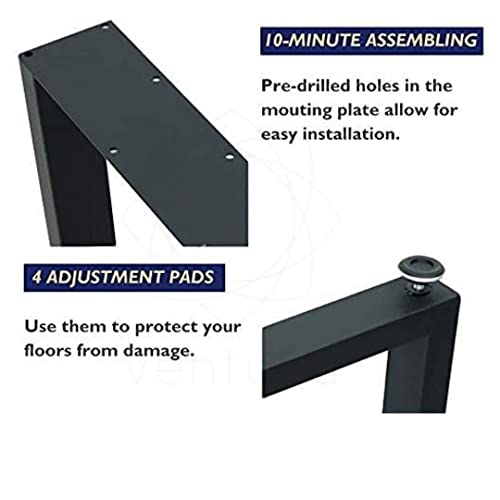 Image of Metal Legs for Table Dining Table Legs for Kitchen Industrial Style-Set of 2 (Z Shape)