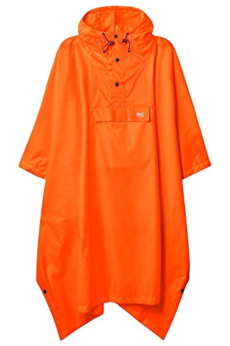 Mac in a Sac Poncho - Packable Waterproof Rain Ponchos For Men & Women - Adult Rain Poncho With Hood - Windproof & Breathable - Neon Orange