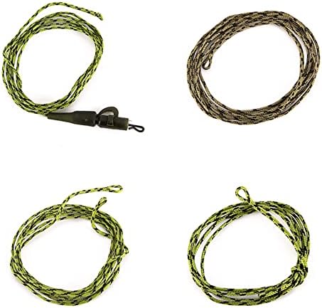 KOCAN 1pcs / 4pcs Lead Core Fishing Line 45lb Looped Carp Fishing Leader With Sleeve Ring Swivel Fishing Tackles