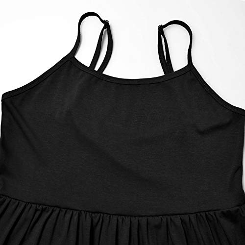 Ginkana Women's Sleeveless Maternity Dress Adjustable Strappy Summer Beach Swing Dress Casual Fit,Black,L #TOP2