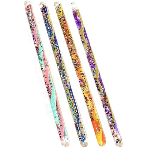 Star Magic Wand - Spiral Glitter Wand Wonder Wand Tube for Halloween Costume Accessory Princess Fairy Wizard Pretend Play 11" (4-Pack) Cover