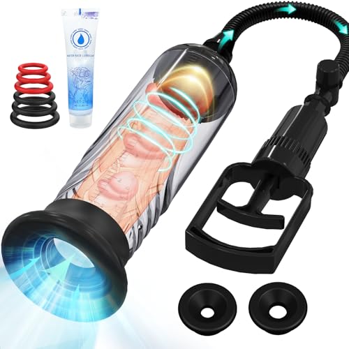 Penis Vacuum Pump, Manual Penis Enlarger Enlargement Extend Pump Air Pressure Device, Adult Male Sex Toys for Men Stronger Bigger Erections with 3pcs Suction Sleeves