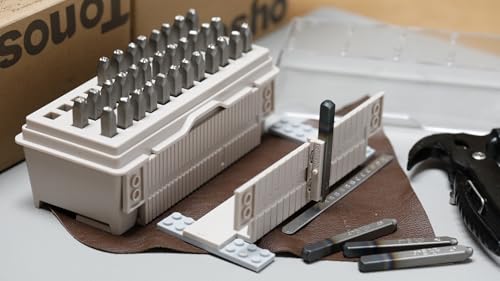 Tonosho HRC62T3 Make Your Letters Align More Neatly. 36-Piece Number & Capital Letter Stamp Set (A-Z & 0-9) - 1/8 Inch (3Mm) Punch For Imprinting On Metal thumb #1