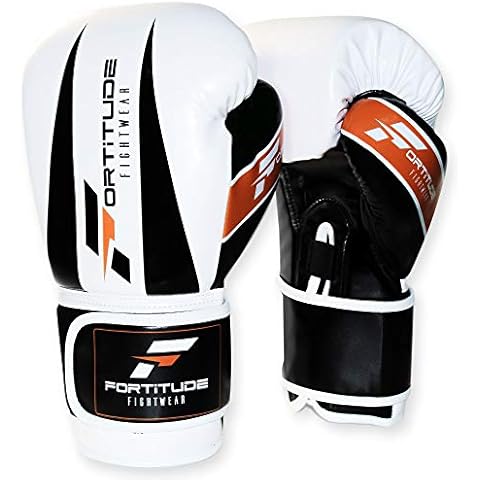 Fortitude Boxing Gloves 12oz | Leather Boxing Training Gloves for Sparring, Kickboxing, Punch Bag, Focus Pads, Fighting, Martial Arts, MMA For Men and Women Cover