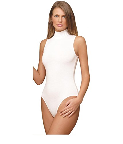 NBB Women Basic Solid Sleeveless Turtle Neck Cotton Bodysuit Lingerie