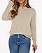 BTFBM Fall Sweaters for Women 2025 Crew Neck Long Sleeve Hollow Out Swiss Dot Knit Casual Pullover Tops Fashion Clothing(Apricot, X-Large)