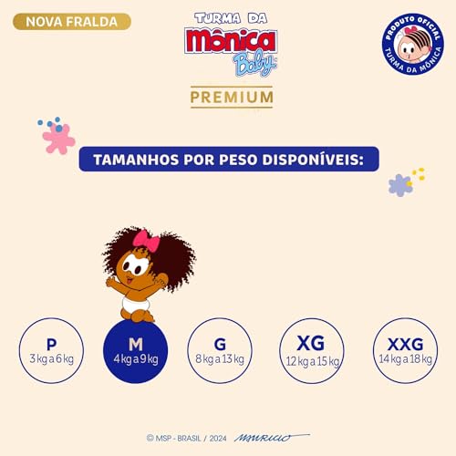 Turma da Mônica Baby Premium Jumbo M 22 Unidades