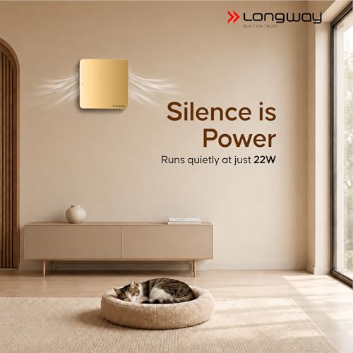 Image of LONGWAY FreshX 6 Inch 150 mm Energy Efficient Exhaust Fan | High Speed Powerful Motor | Noiseless Operation & Easy to Clean | Suitable for Bathroom, Kitchen, Office | 2 Years Warranty (Gold)