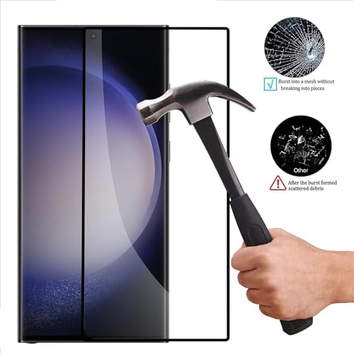 Image of Elvana Screen Protector for Samsung Galaxy S24 Ultra, 3D Ultra Clear [Anti-Scratch] Tempered Glass Max Coverage [Fingerprint Unlocking][Impact-Resistant][Anti-Fingerprint] Screen Film