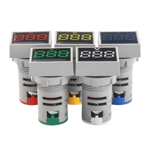 28.9X28.9スクエアヘッドACデジタルディスプレイ電圧計M22 AC20-500V大電圧負荷工業用信号電圧計(ブルー)