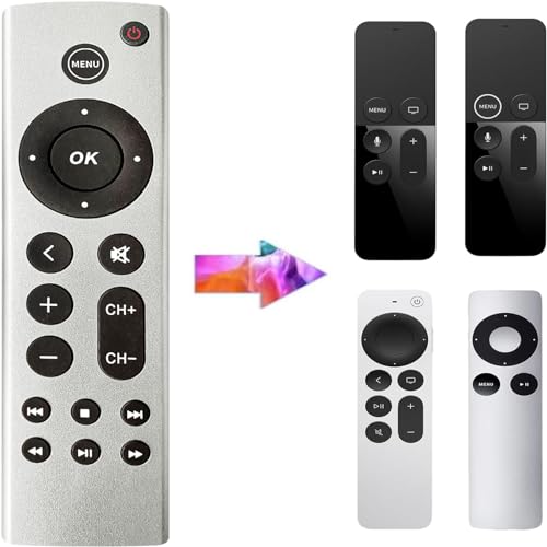ANYUAN Replacement Remote for Apple TV 4K HD All Generations - ريموت بديل لـ Apple TV IR Infrared No Setup Compatible A2843 A2737 A2169 A1842 A1625 & All Models White