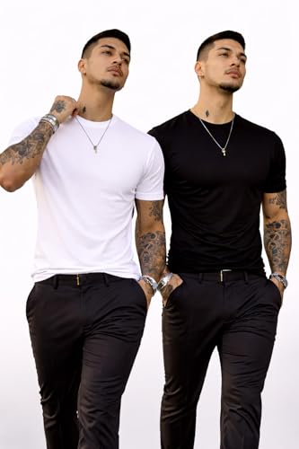 Image of T Shirt For Man | Men T-Shirts | Tshirt For Man Solid Cotton Blend Half Sleeve Regular Men Round Neck Tshirts | T-Shirts | Stylish | Gym Wear For Workout | T-Shirt | Crew Neck | Multi-Colored