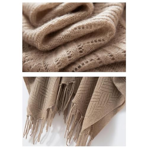 Pull châle en cachemire de qualité supérieure et cape tricotée chic - 3