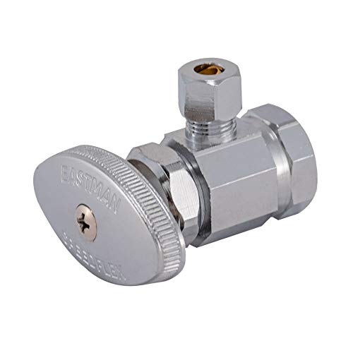 Eastman 1/4 Inch Od Compression X 1/2 Inch Fip Compression Multi-Turn Angle Stop Valve, Brass Plumbing Fitting, Chrome, 04129Lf #TOP1